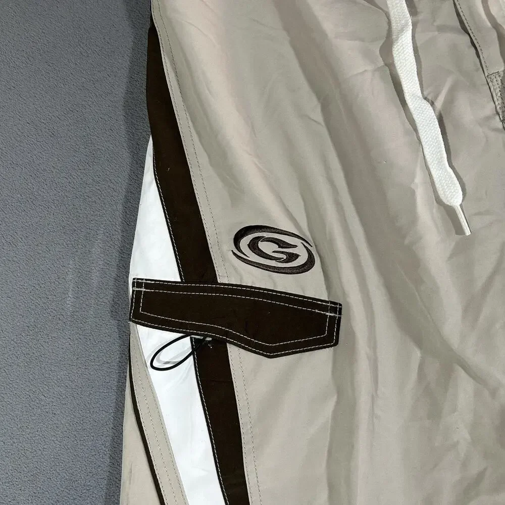 Gotcha Board Shorts Mens 34 Beige Brown Surf Swim Trunks 10 in Y2K Surf Beach